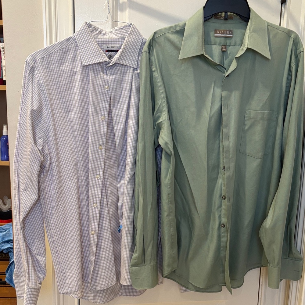 Van Heusen Green and Checkered Dress Shirts